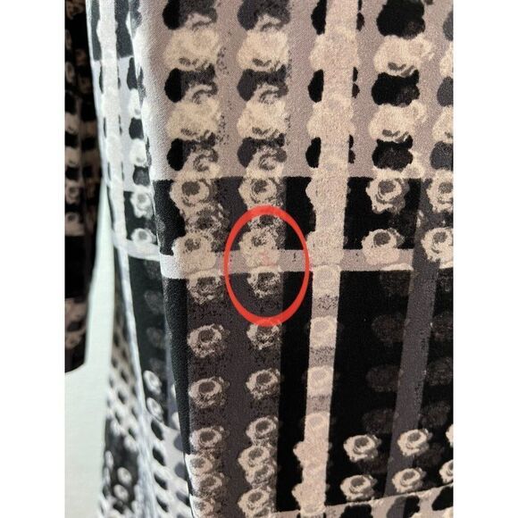 THAKOON for Design Nation Geometric Print Long Sleeve Shift Dress Gray Black - Picture 8 of 13